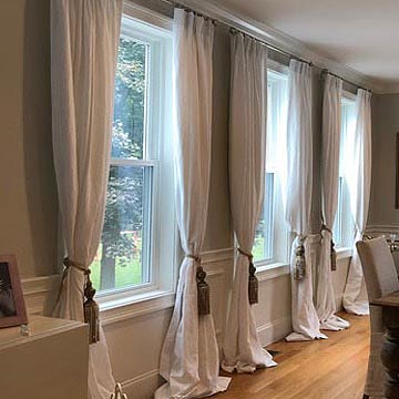 Sheer linen panels